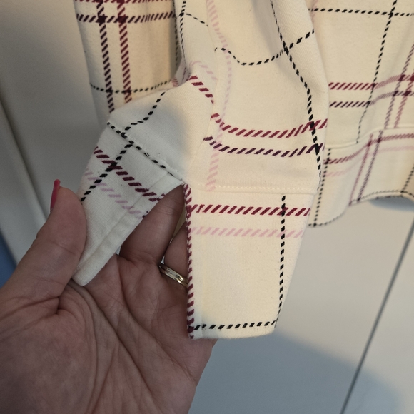 Craft & Barrow Plaid Women's Top - White and Pink - Picture 4 of 6